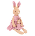 Mom and Baby Rabbit Linen Dolls  