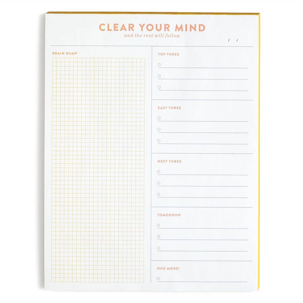 Clear Your Mind Brain Dump Notepad