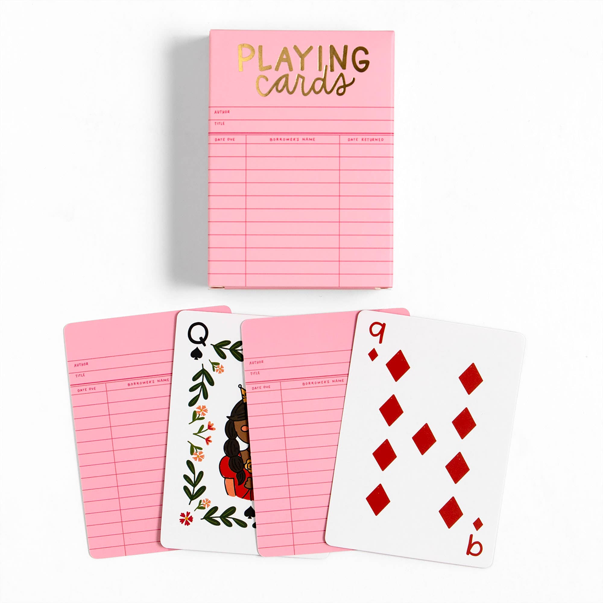 Pink Library Card Deck Of Playing Cards