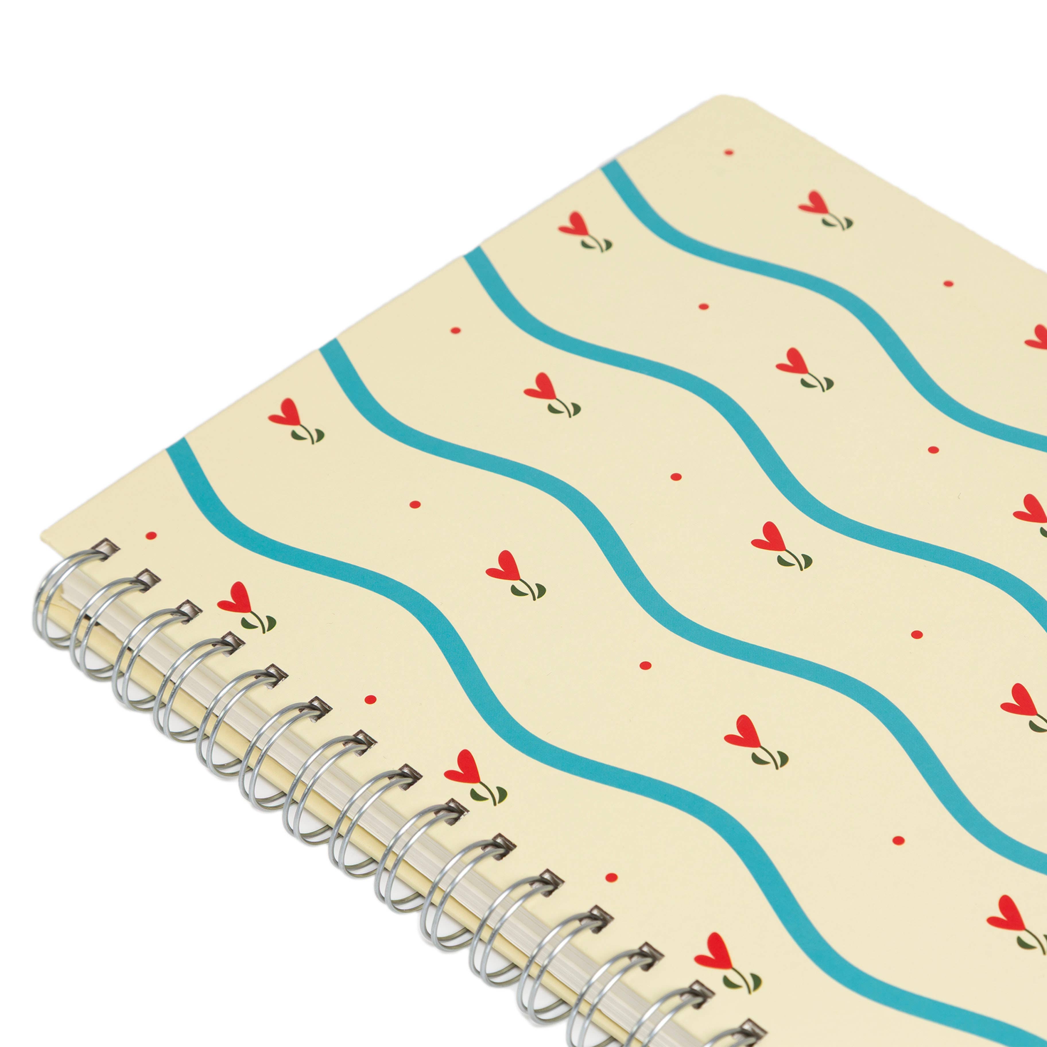 Floral Spiral Spiral Notebook, 8x10 Stationary Journal