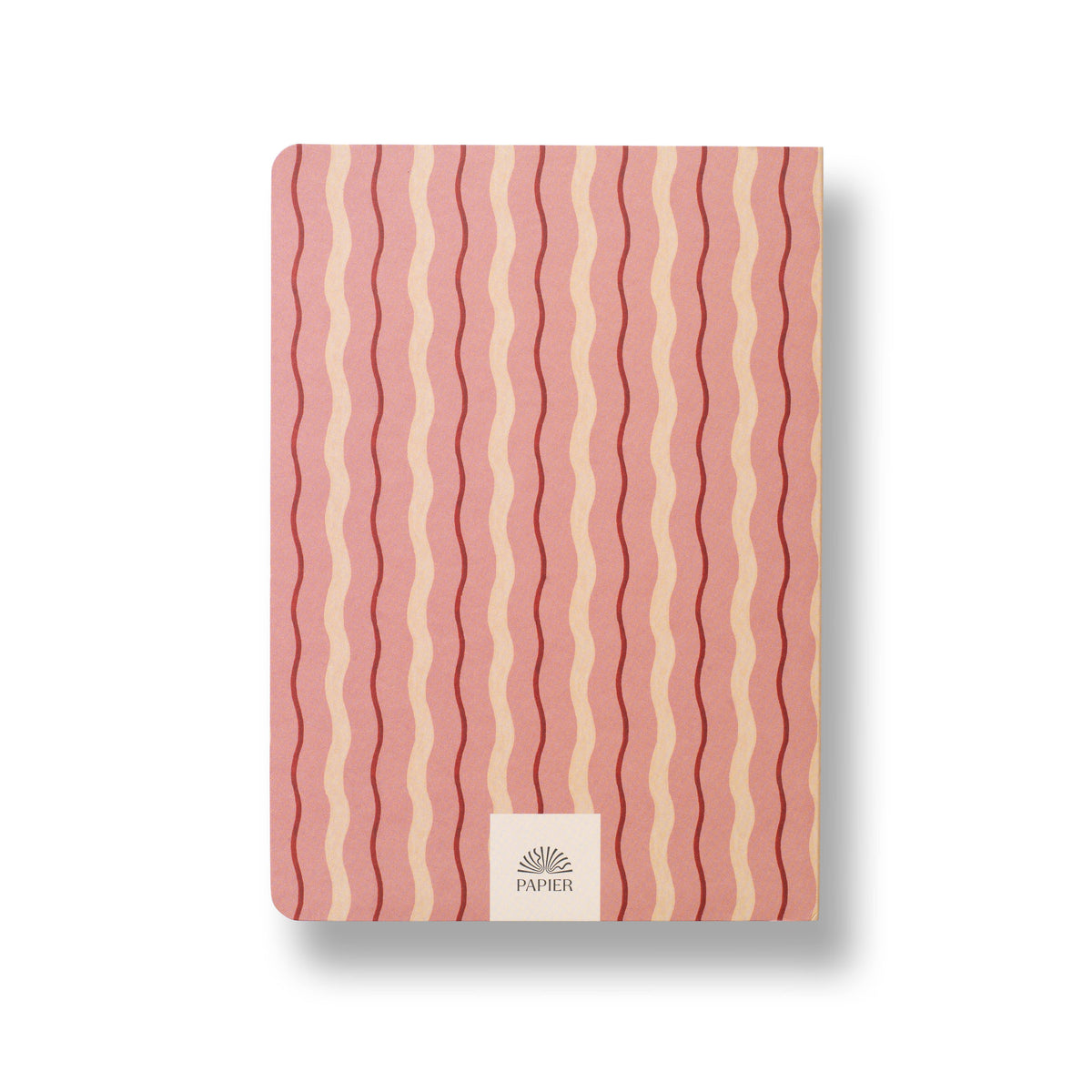 Stepped Lined & Dotted Notebook, A5 Softcover - Pink Waves