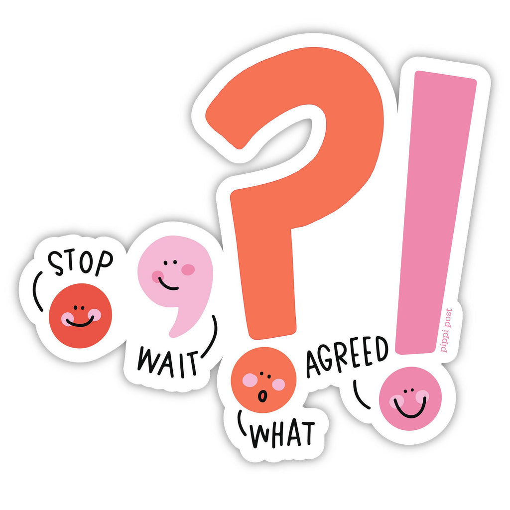 Punctuation Pals Sticker | Funny Grammar Decal for Teachers & Writers