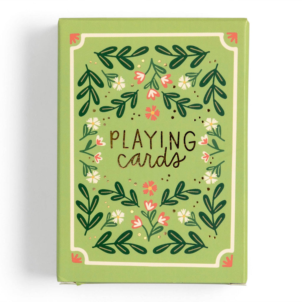 Green Floral Deck of Playing Cards