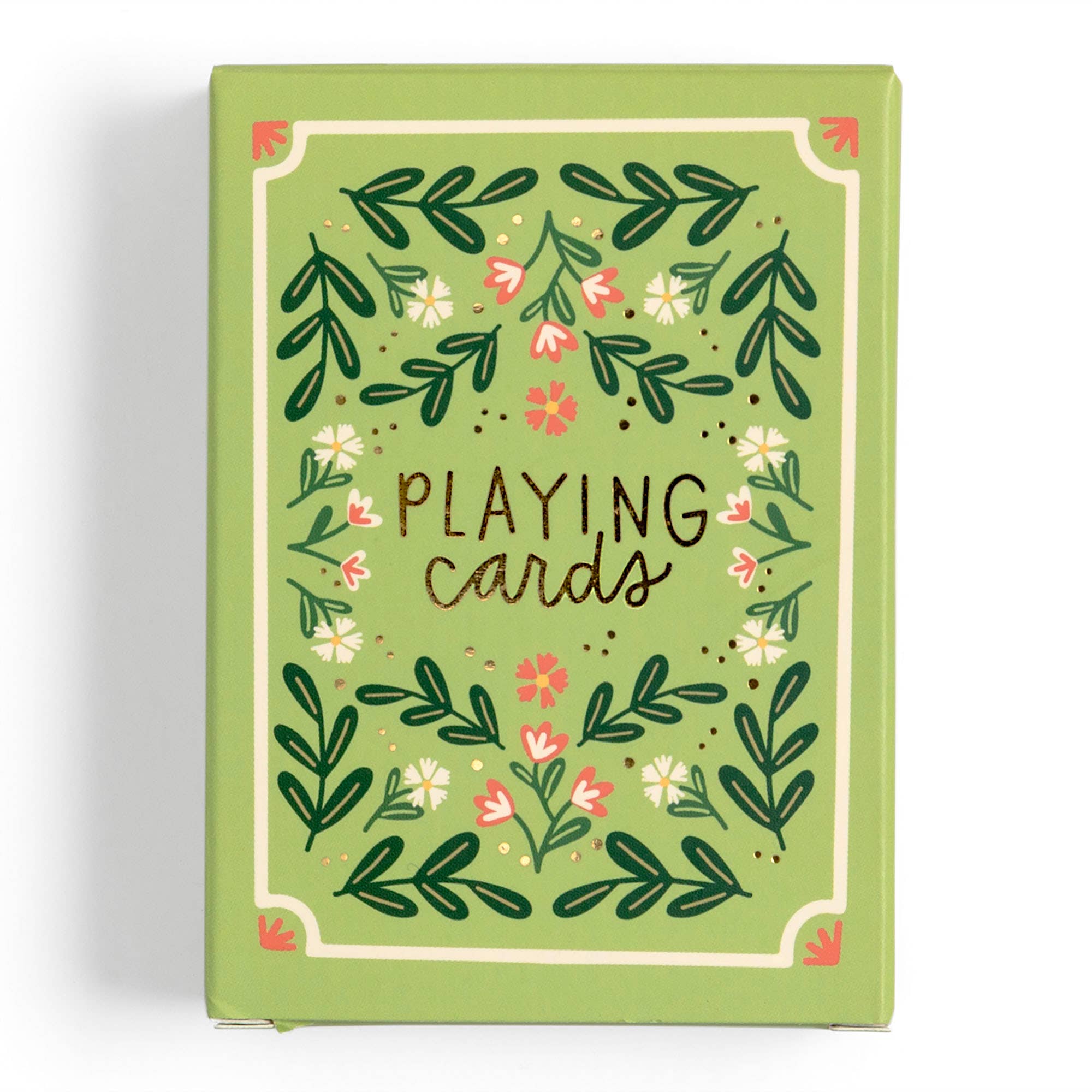 Green Floral Deck of Playing Cards