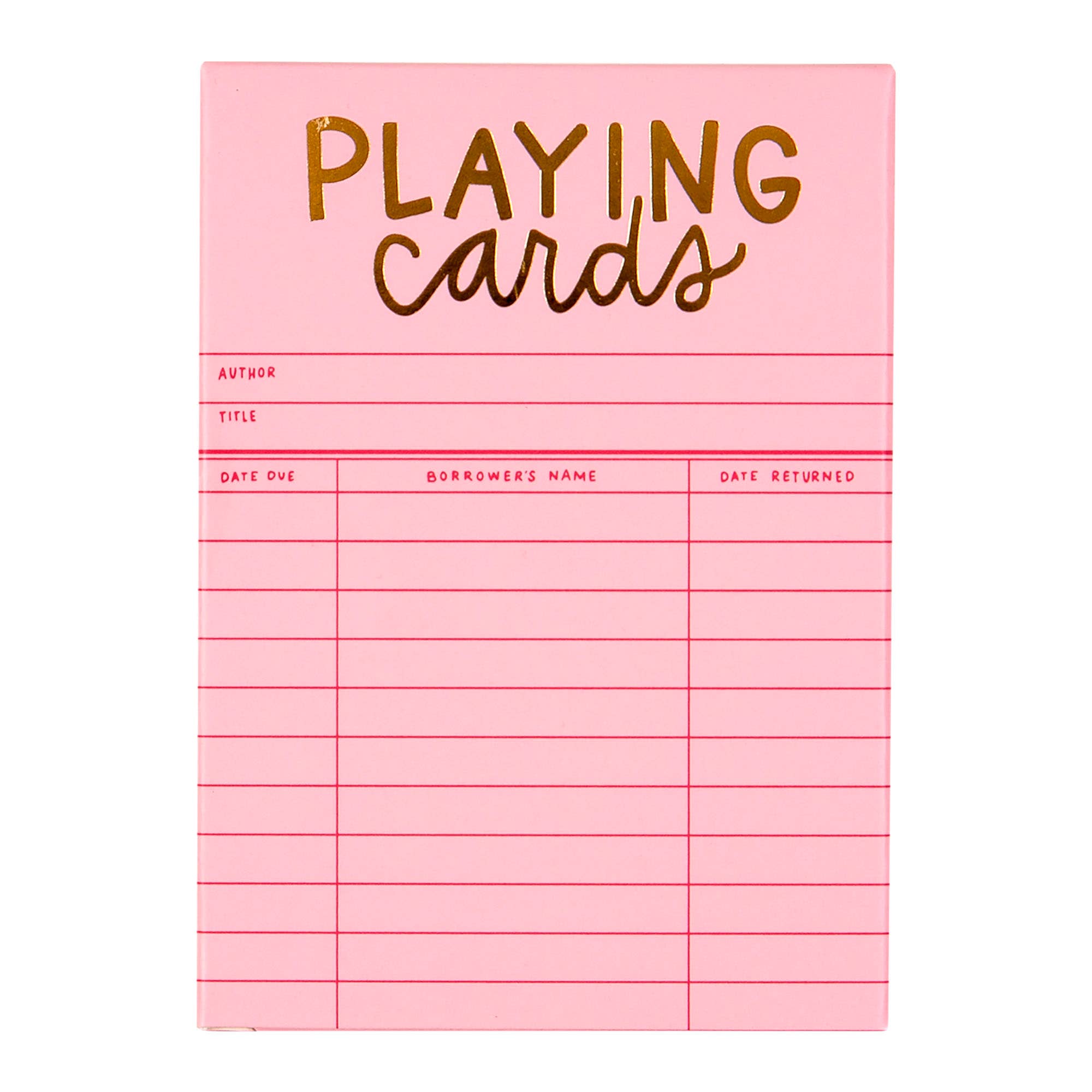 Pink Library Card Deck Of Playing Cards