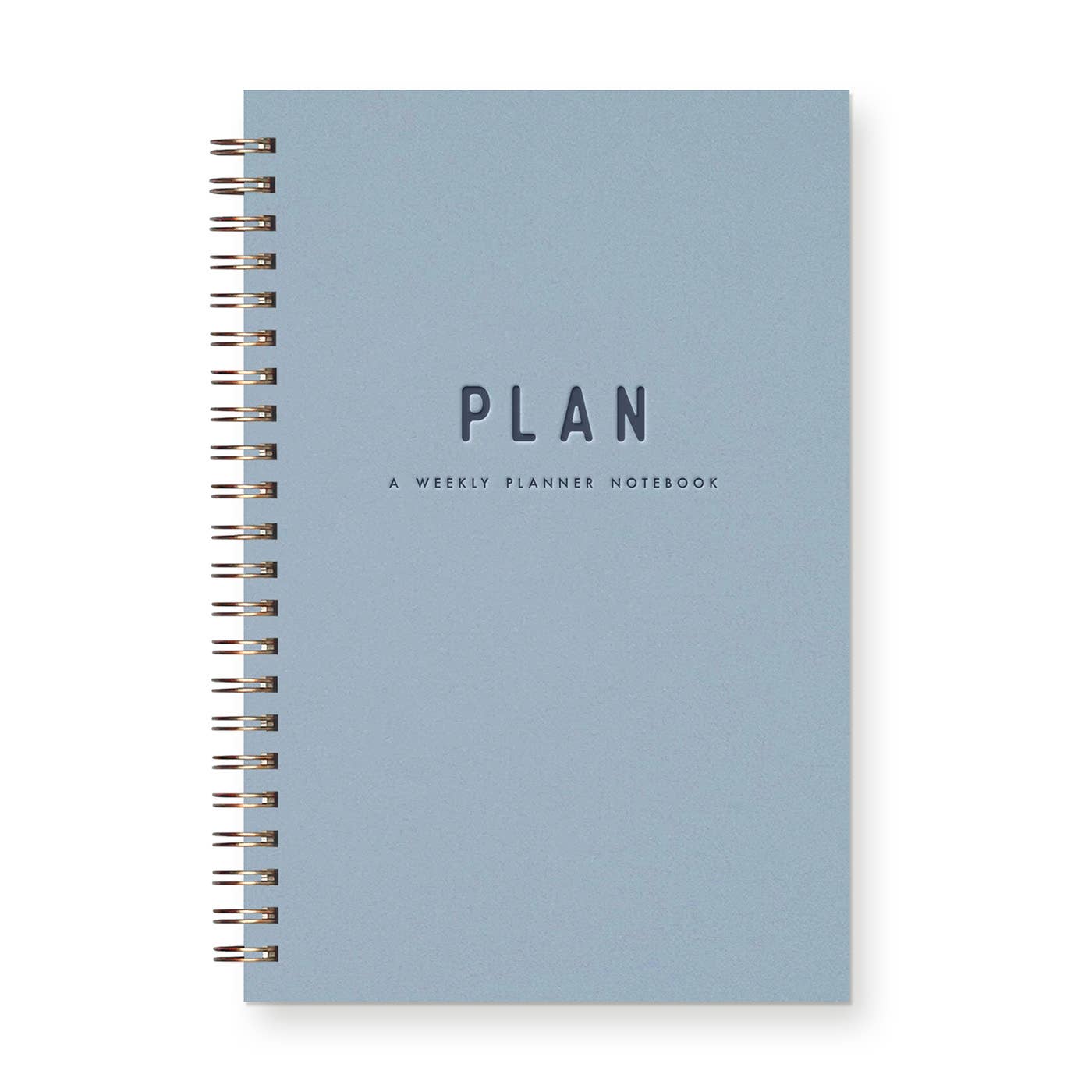 Simple Plan Undated Weekly Planner Journal: Sky Blue Cover | Deep Blue Ink