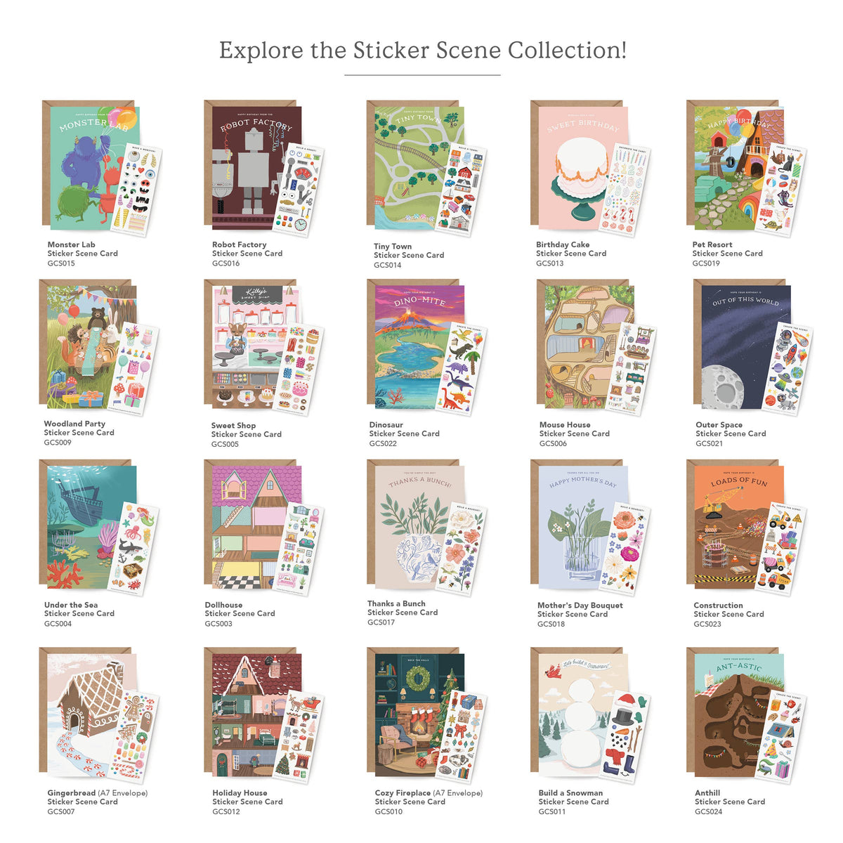 Outer Space Birthday Sticker Scene Greeting Card