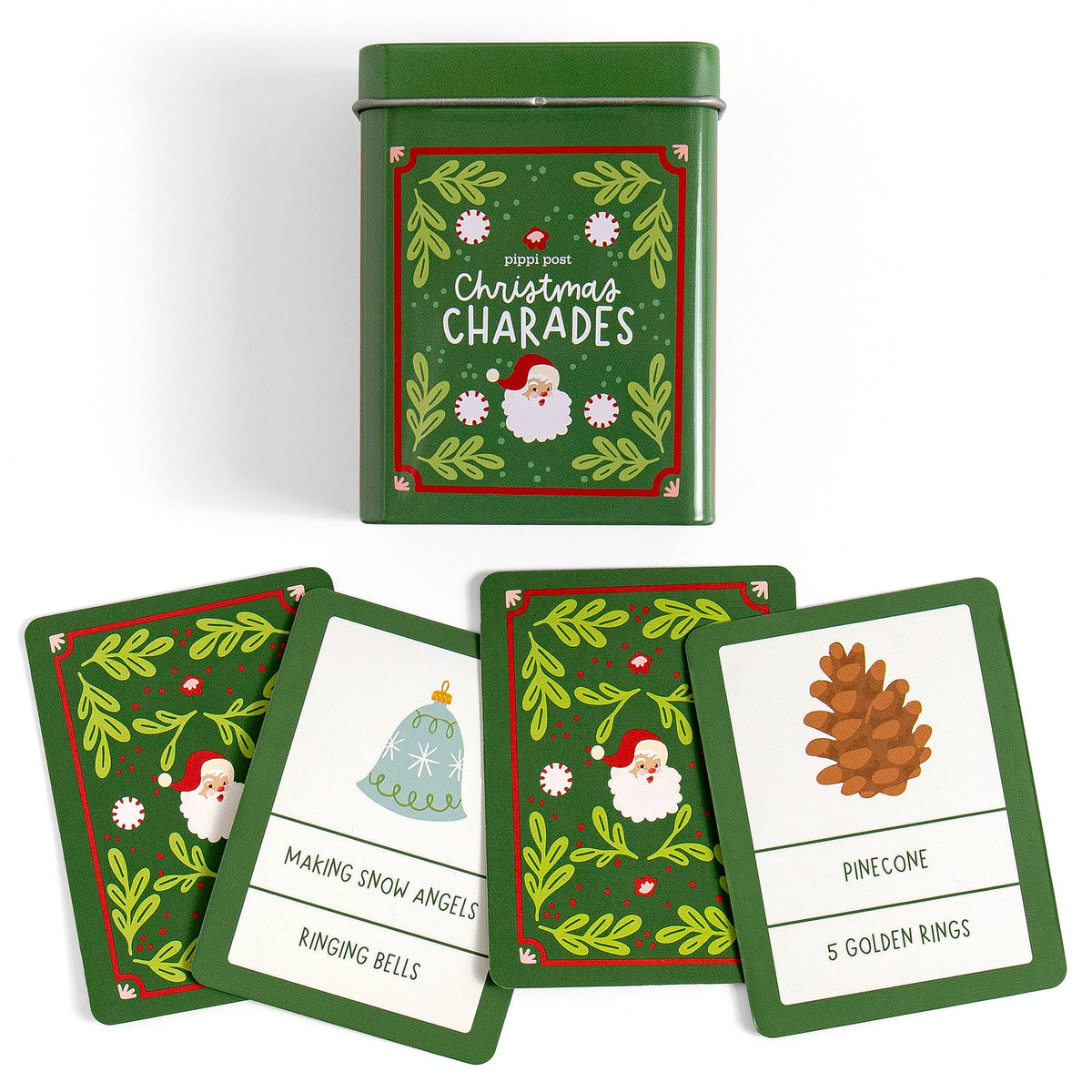 Christmas Charades Game – Deck of Cards + Storage Tin
