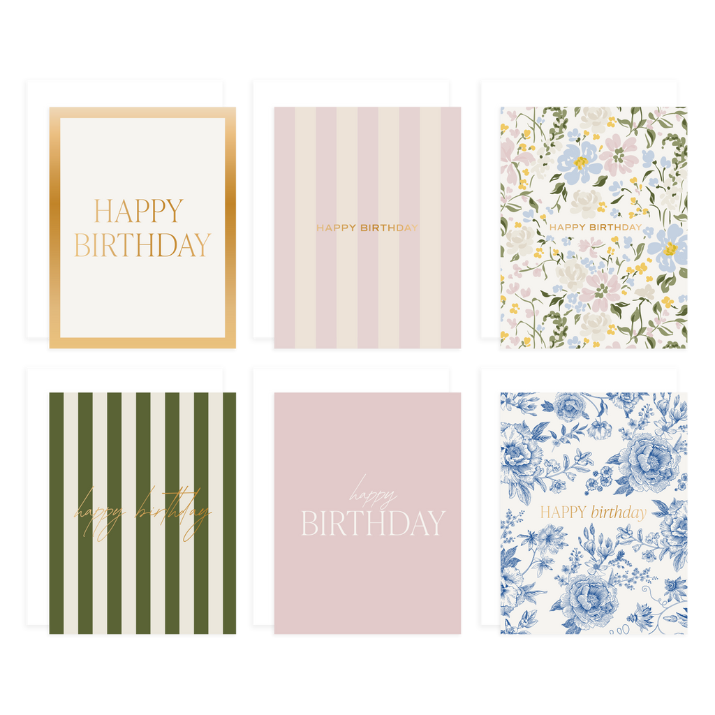 Birthday Gifter Greeting Card Boxed Set – Assorted Birthday Card Set by Sweet Water Decor