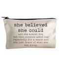 She Believed She Could... - Funny Canvas Zipper Pouch - Mom