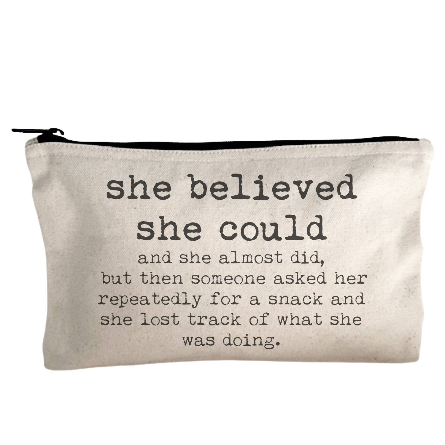 She Believed She Could... - Funny Canvas Zipper Pouch - Mom
