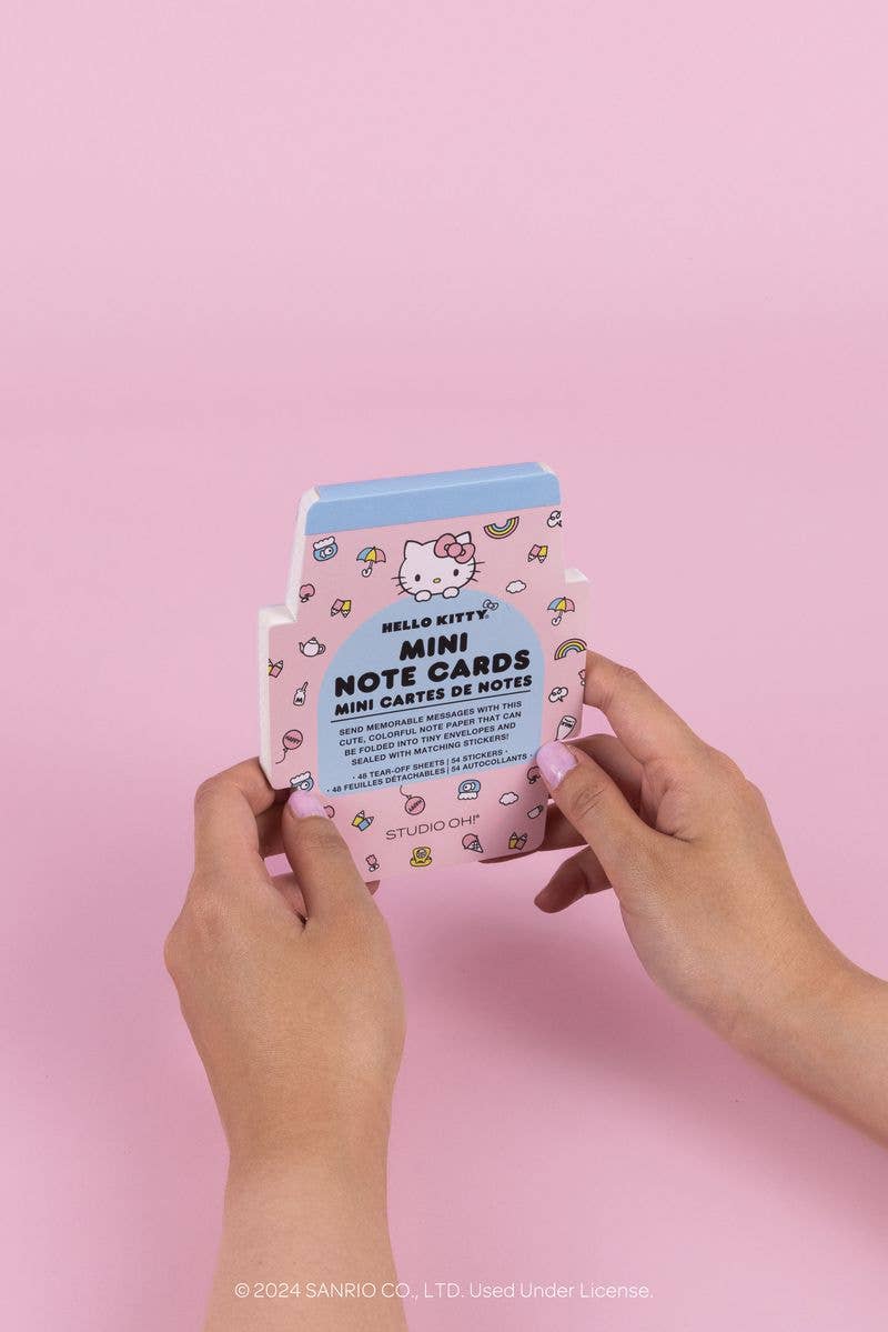 Note Writer Mini Note Card Set – Hello Kitty Classic Pink Mini Cards with Stickers by Studio Oh!