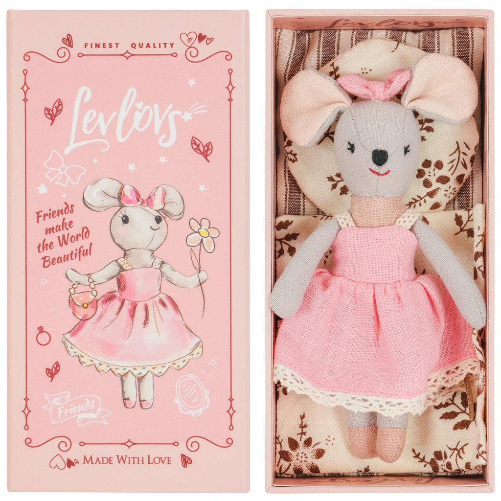 Mouse Lili Gift Box | Plush Mouse in a Box with Bedding