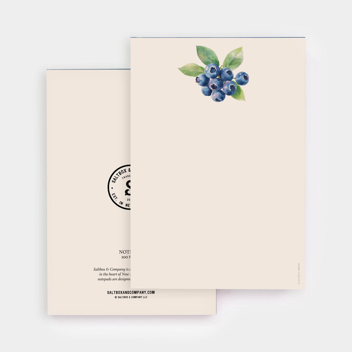 Blueberries Notepad - Hand-Painted Edge Notepad, 100 Sheets