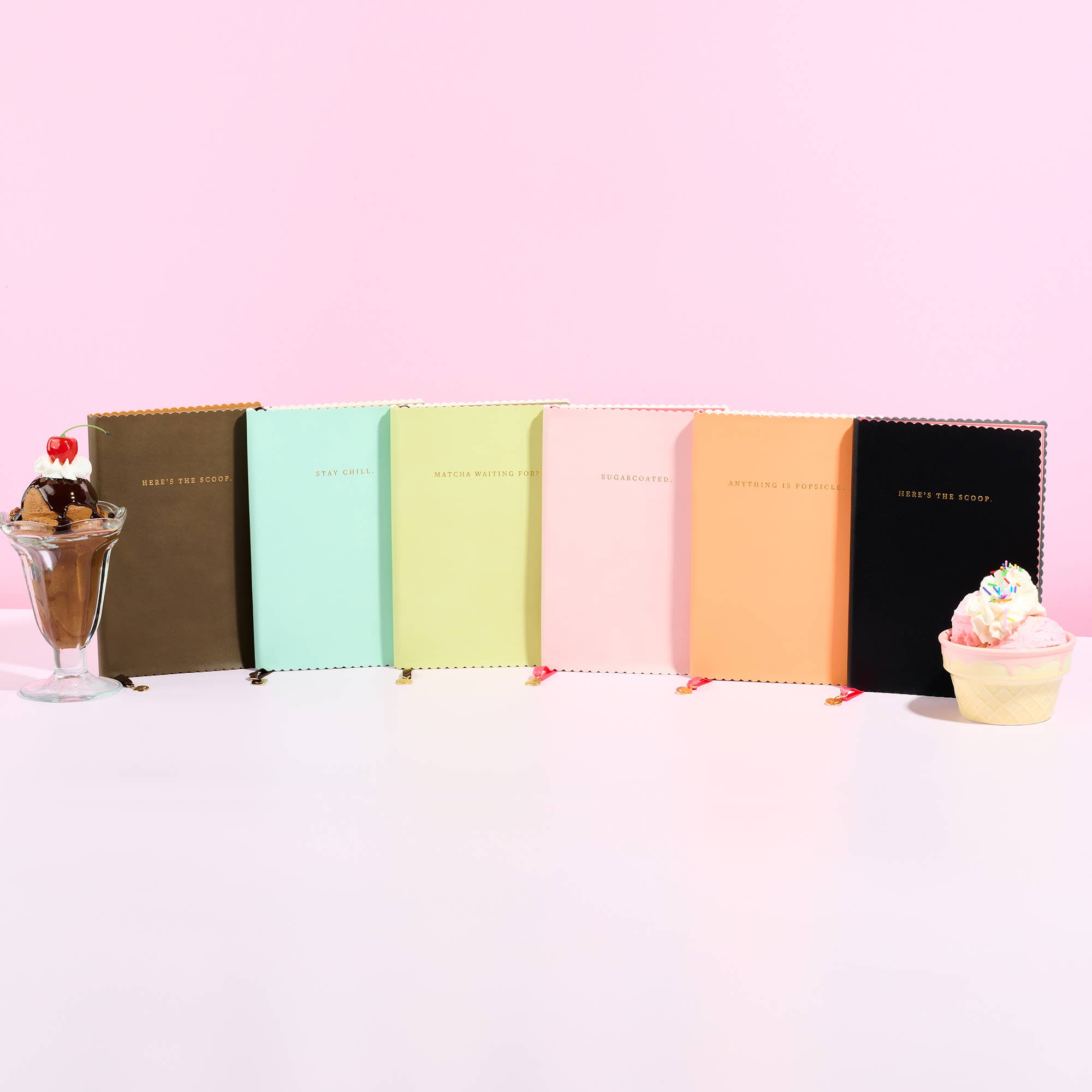 Matcha Spumoni Swirls Scalloped Journal – A5 Lined Notebook