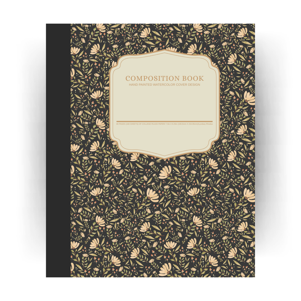 Antique Flowers Composition Notebook