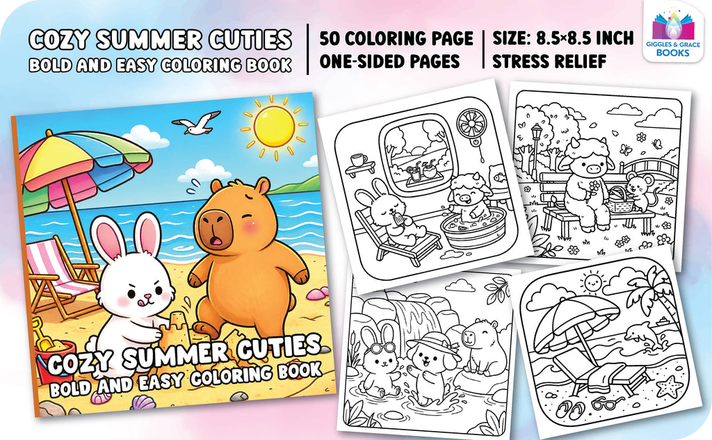Cozy Summer Cuties Bold & Easy Coloring Book