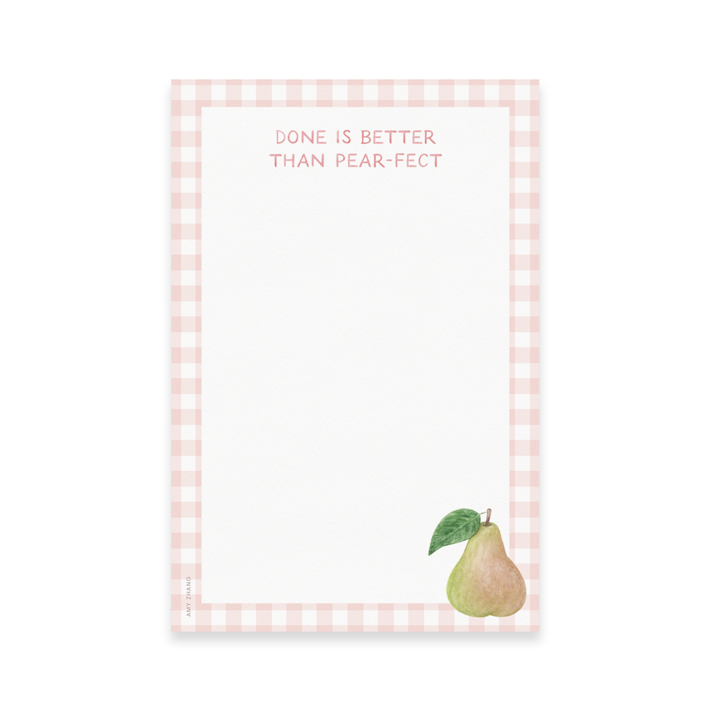 Done Is Better Than Perfect — Gingham Productivity Notepad