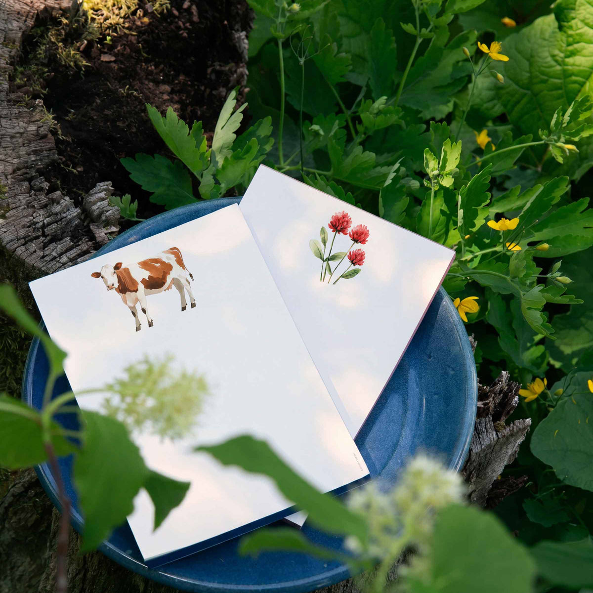 Buttercup the Cow Notepad - Hand-Painted Edge Notepad, 100 Sheets