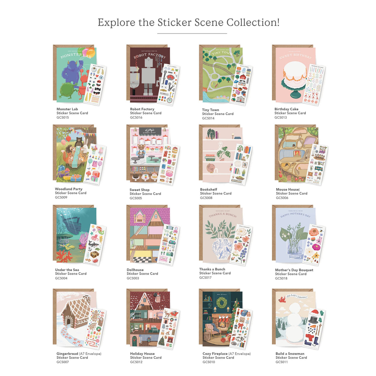 Sticker Scene Card - Cozy Fireplace