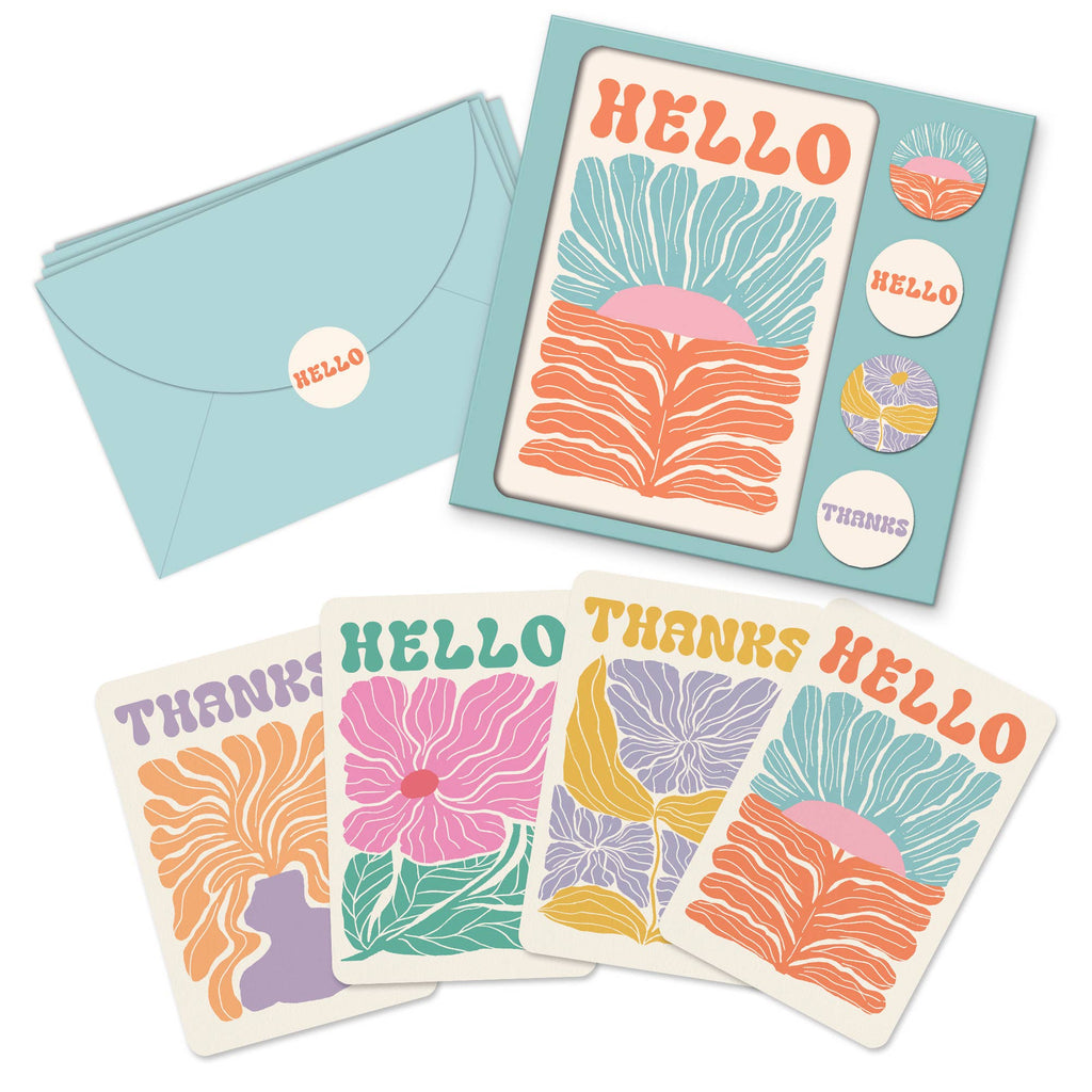 Fancy Flora Note Card Set with Stickers