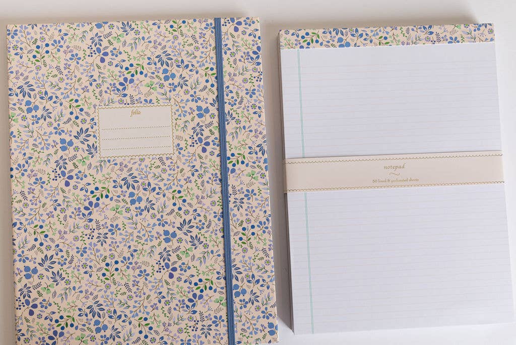 Notepad Set: Blue Floral