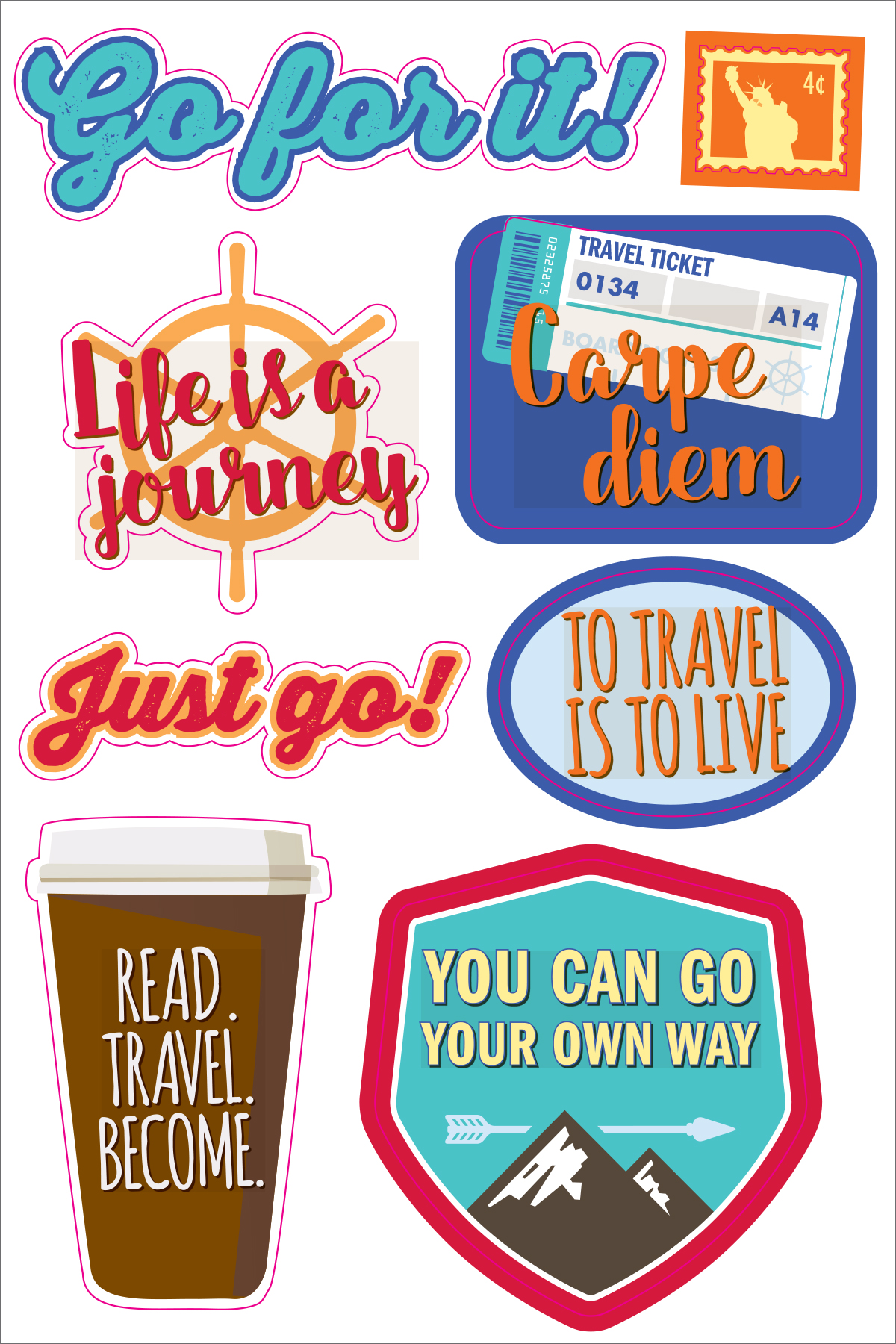 Essentials Travel Planner Stickers by Peter Pauper Press