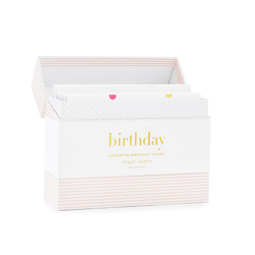 Birthday Gifter Greeting Card Boxed Set – Foil-Printed Birthday Card Box by Sugar Paper