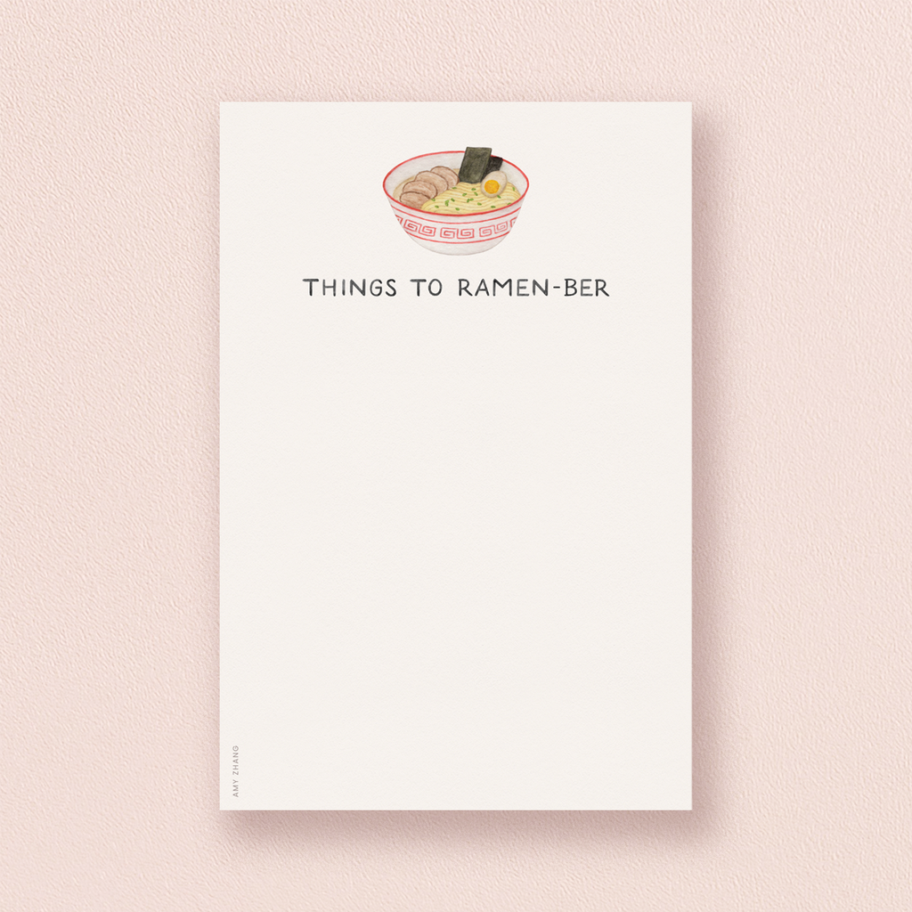 Things To Ramen-ber Notepad | Ramen Pun Notepad