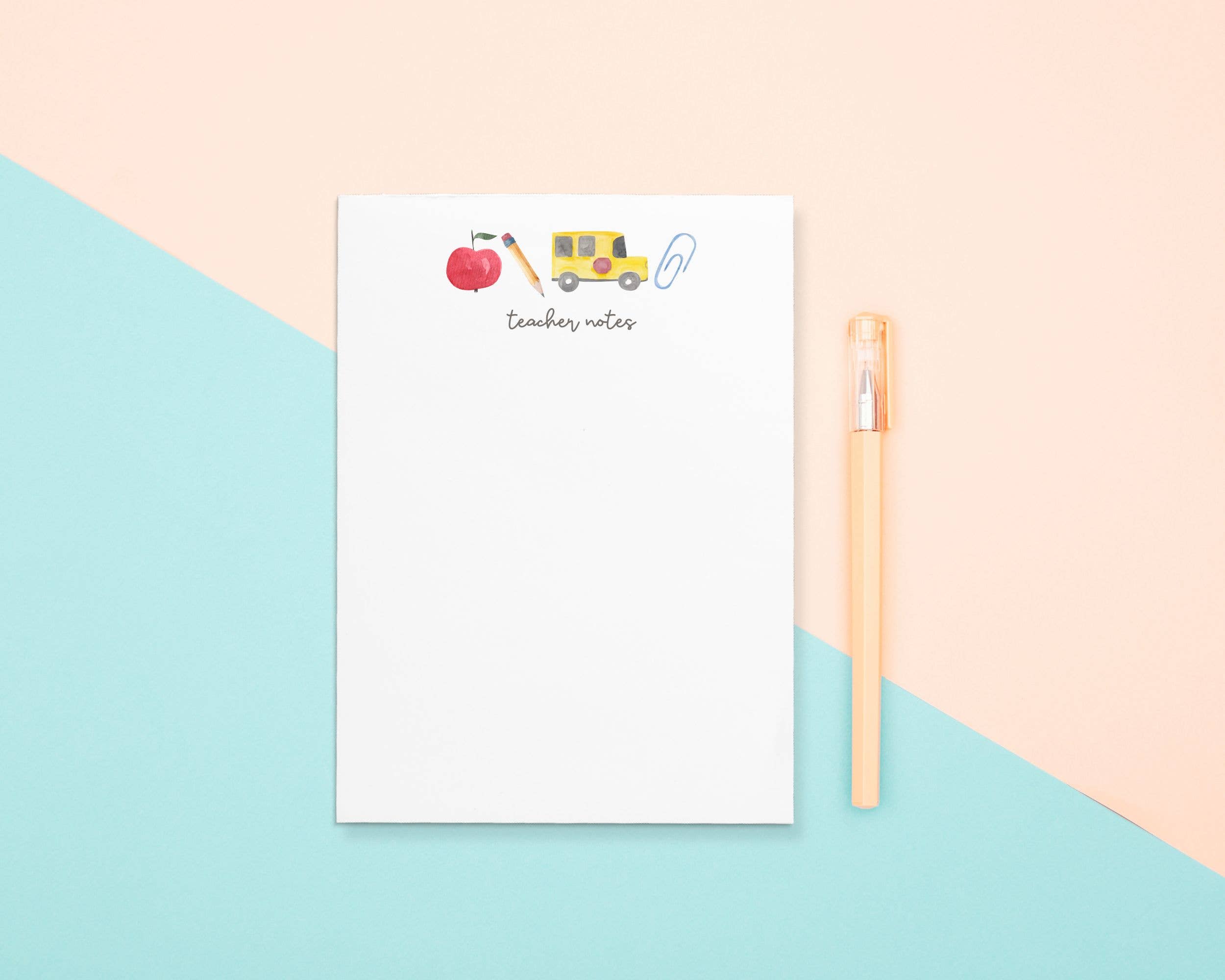 Teacher Watercolor Notepad | 4.25" x 5.5"