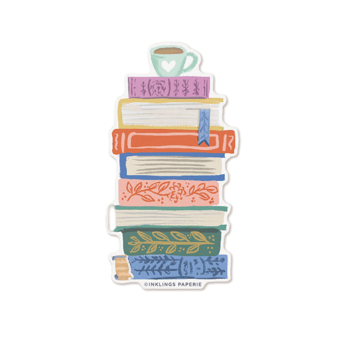 Book Stack Waterproof Vinyl Sticker