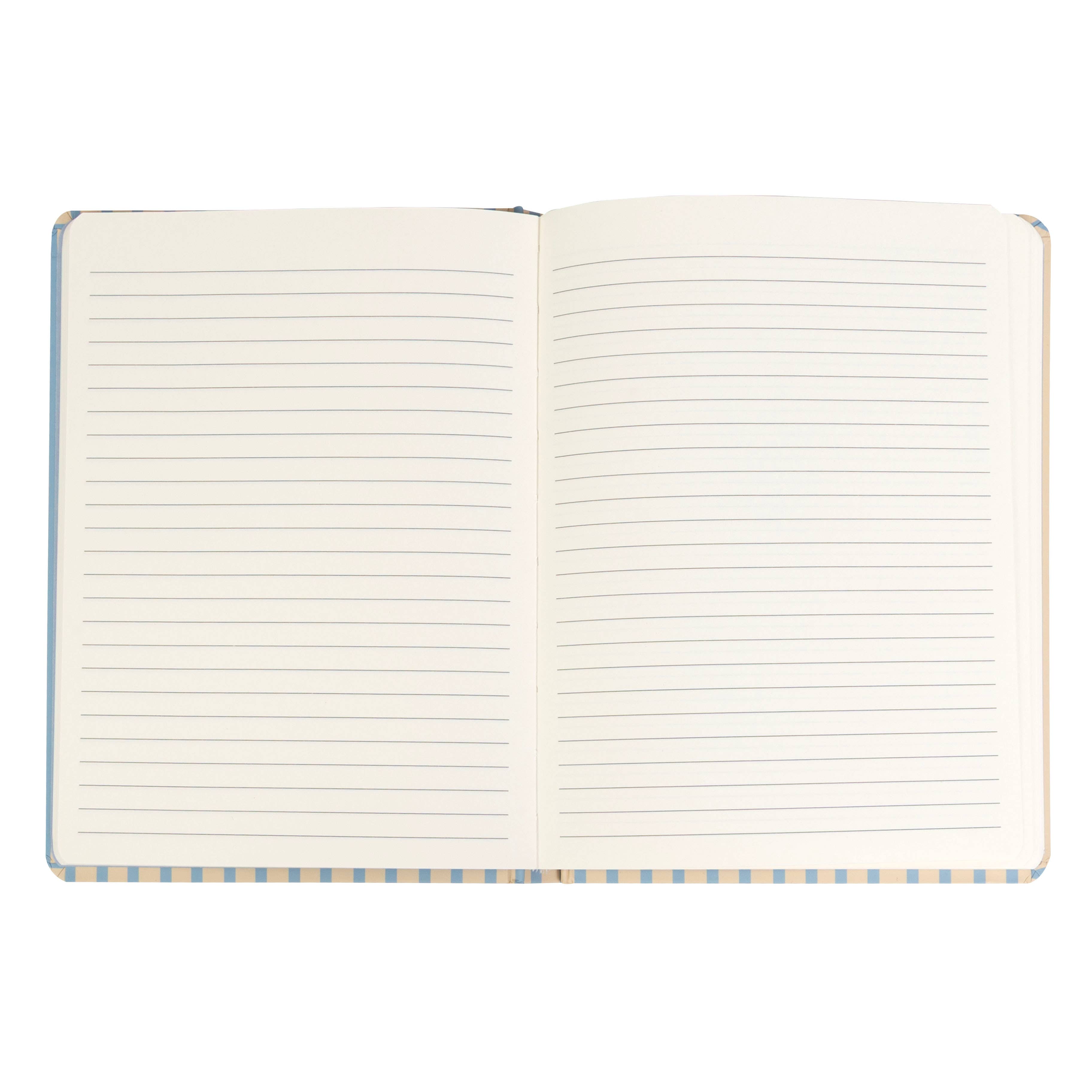 Cream and Blue Striped Notes Journal, Hardcover Stationary