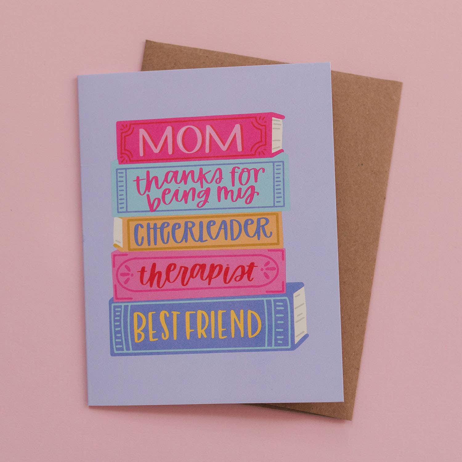 Mom Book Stack Mother's Day Greeting Card