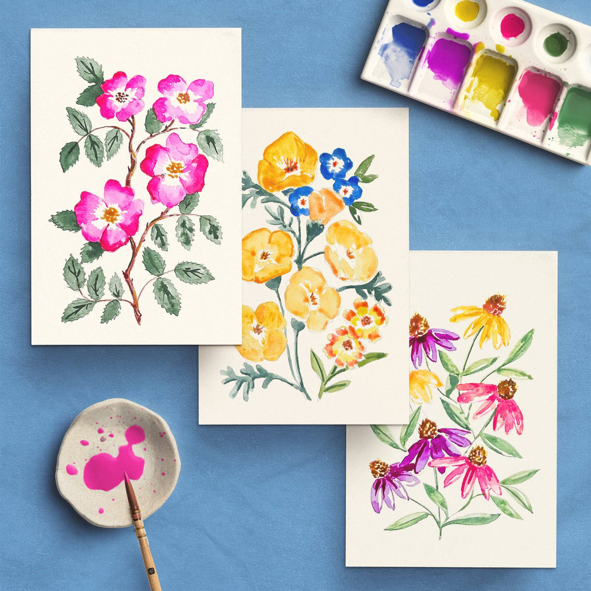 Wildflower Watercolor Painting | Beginner Floral Art Kit