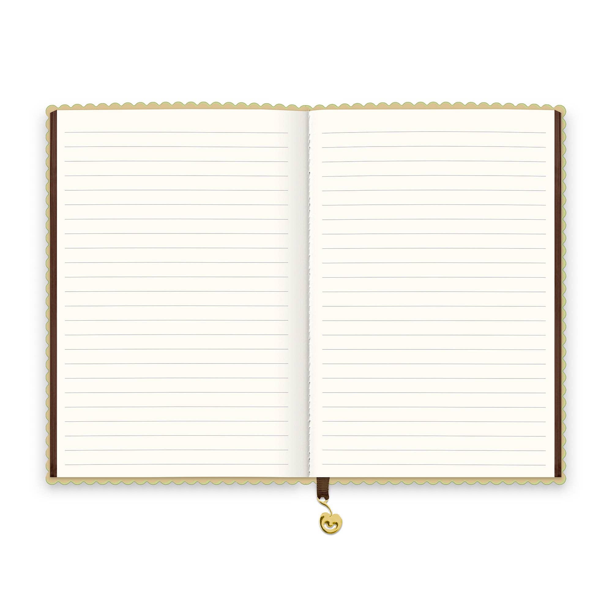Matcha Spumoni Swirls Scalloped Journal – A5 Lined Notebook