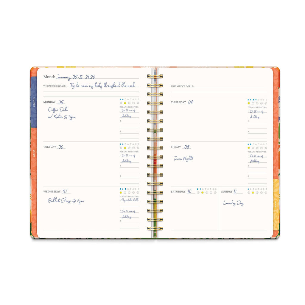 Undated Tri-Tab Planner – Bold Blossoms Hardcover Planner by Studio Oh!