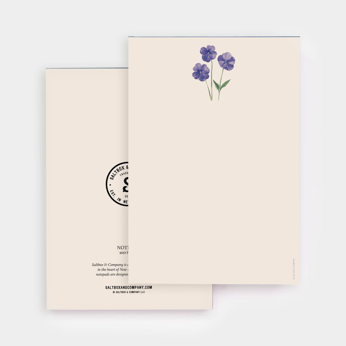 Rhode Island Blue Violet Notepad - Hand-Painted Edge, 100 Sheets