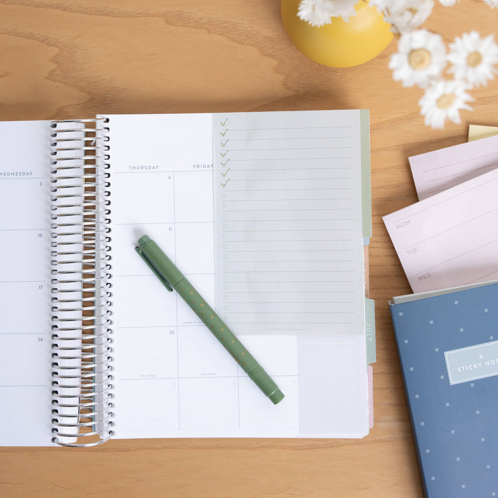 Functional Tabbed Sticky Note Booklet - Earth Tones - Erin Condren