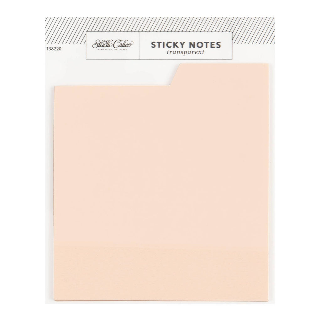 Tabbed Transparent Sticky Notes in Pink | Studio Calico