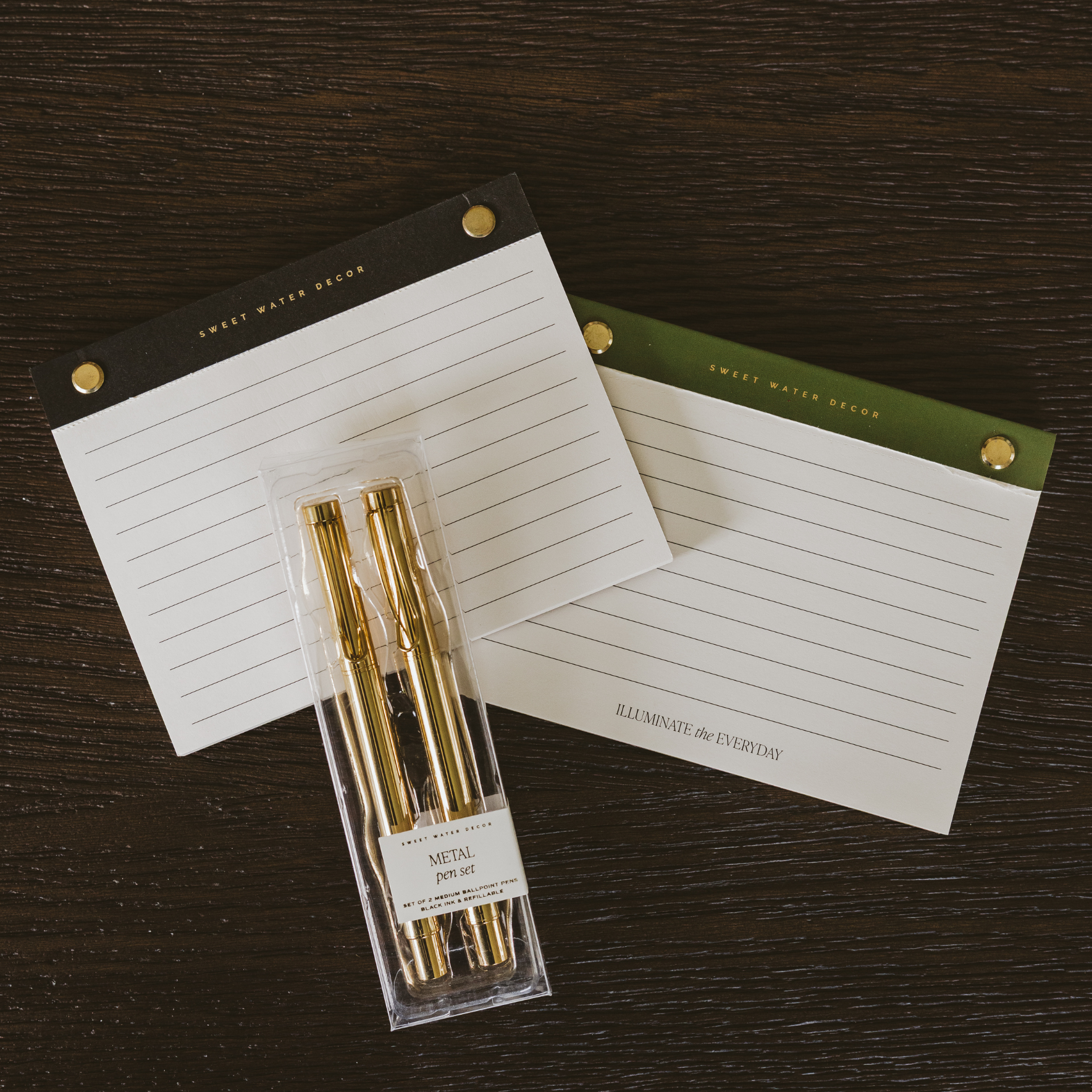*NEW* Small Green Gold Rivet Basic Notepad - Stationery