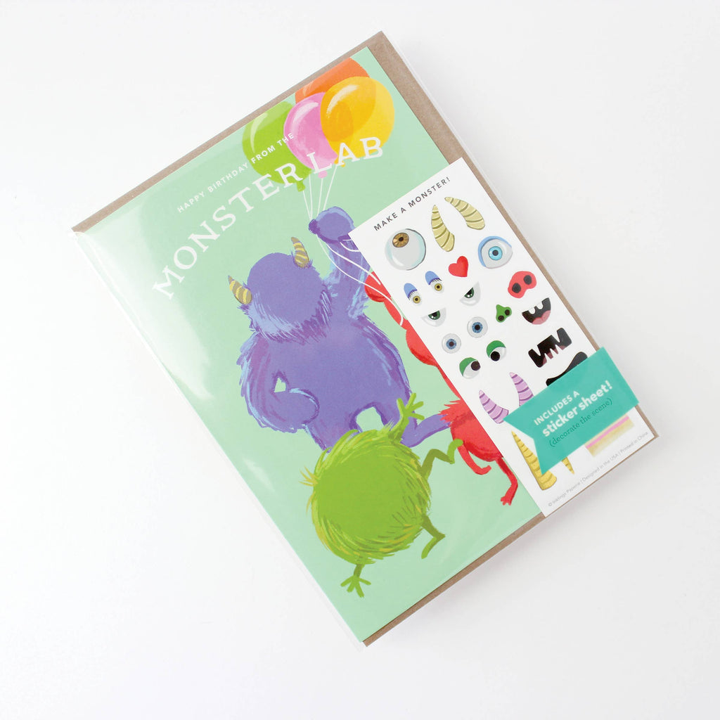 Monster Lab Sticker Scene Greeting Card