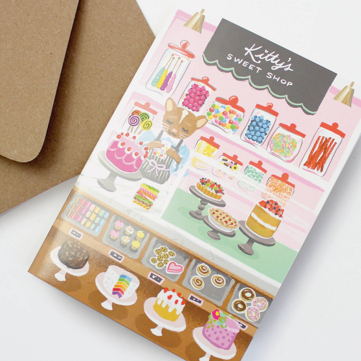 Sweet Shop Sticker Scene Greeting Card