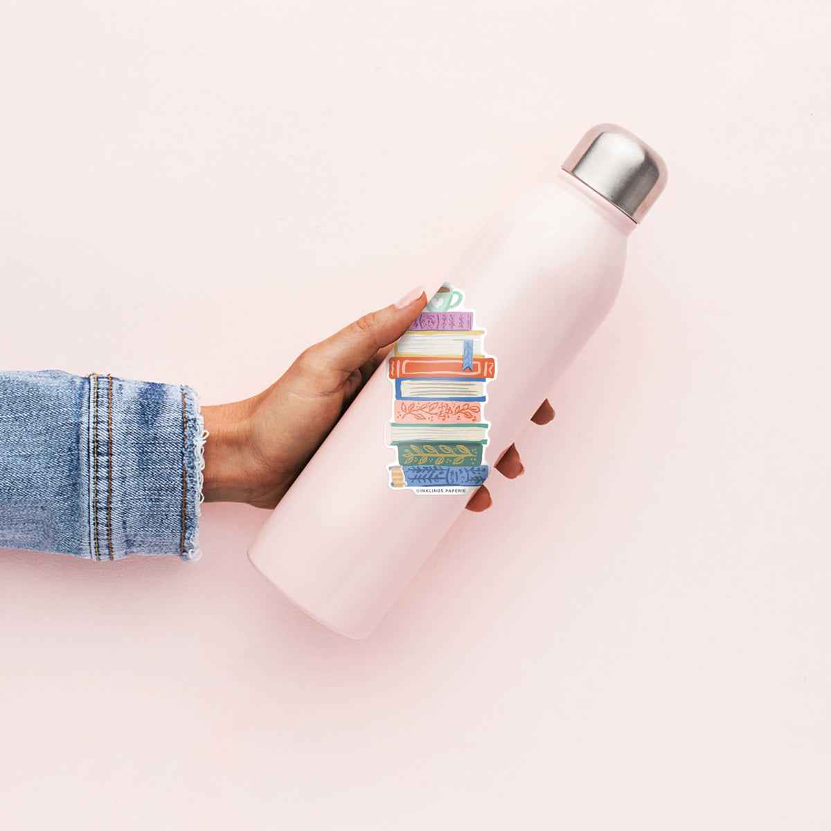 Book Stack Waterproof Vinyl Sticker