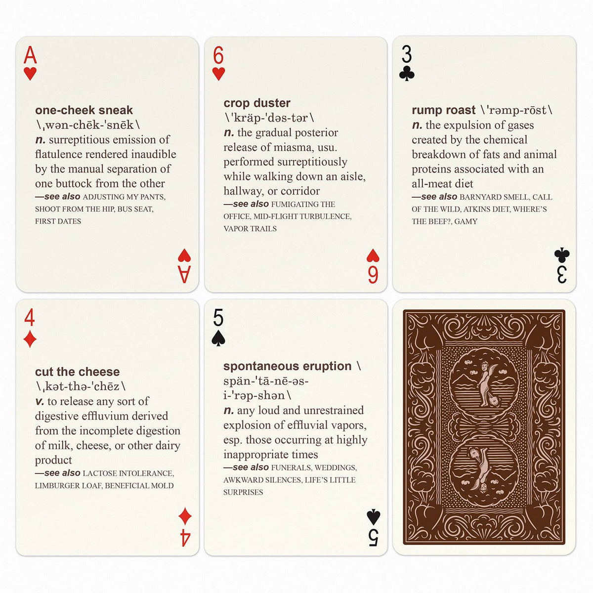 52 Farts Playing Cards, Funny Gag Gift Deck