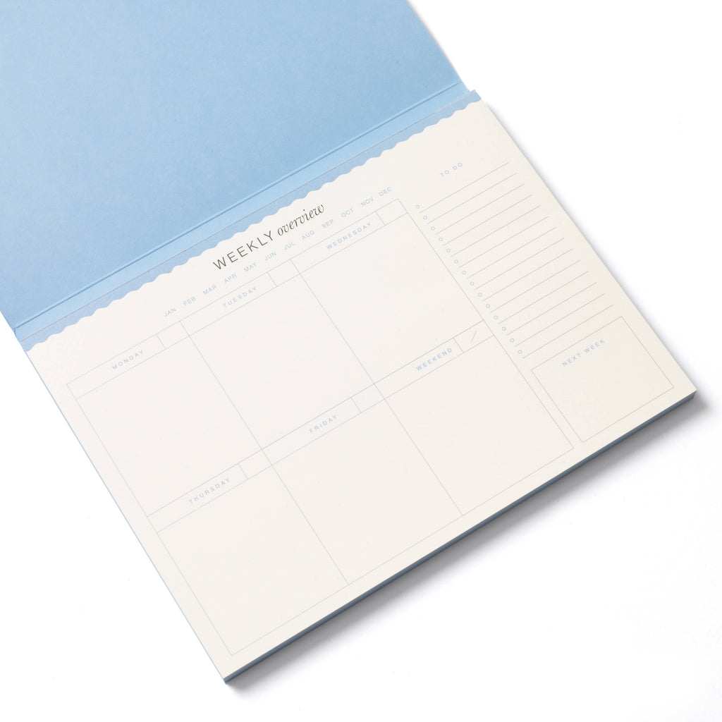 Weekly Desk Planner, Undated -  Floral Checkerboard