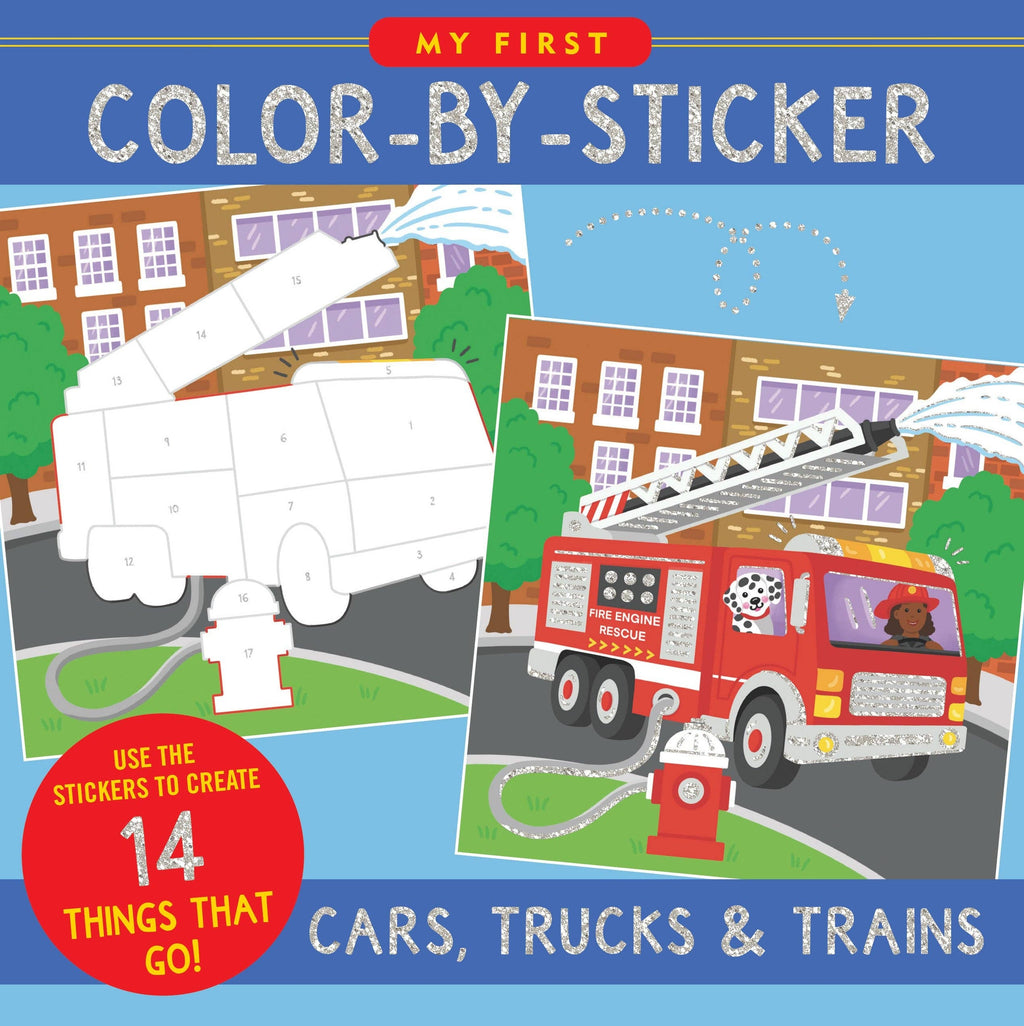 My First Color-By-Sticker Book: Cars, Trucks & Trains | Peter Pauper Press