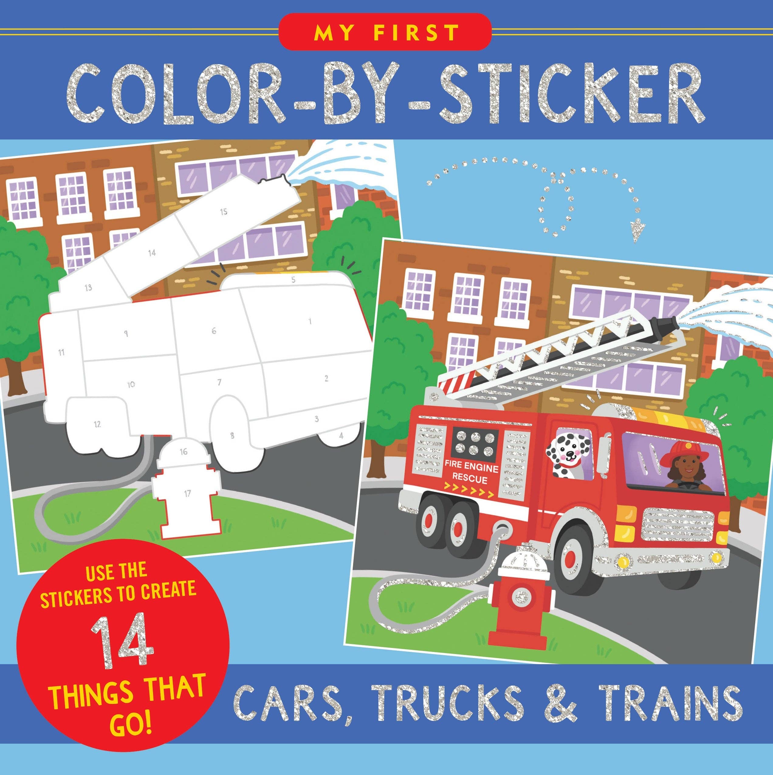 My First Color-By-Sticker Book: Cars, Trucks & Trains | Peter Pauper Press