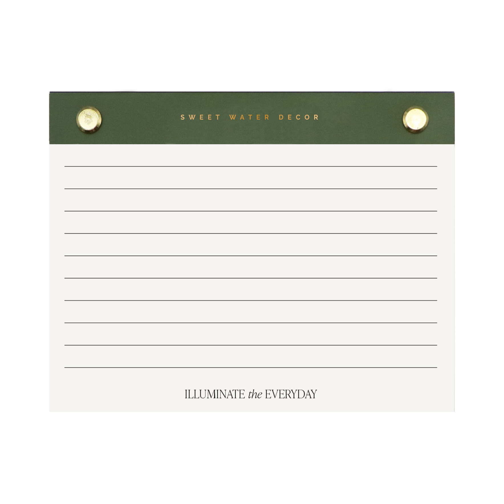 *NEW* Small Green Gold Rivet Basic Notepad - Stationery