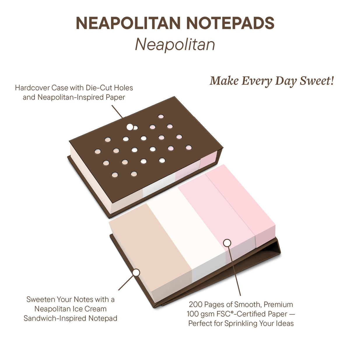 Neapolitan Ice Cream Notepad with Stand