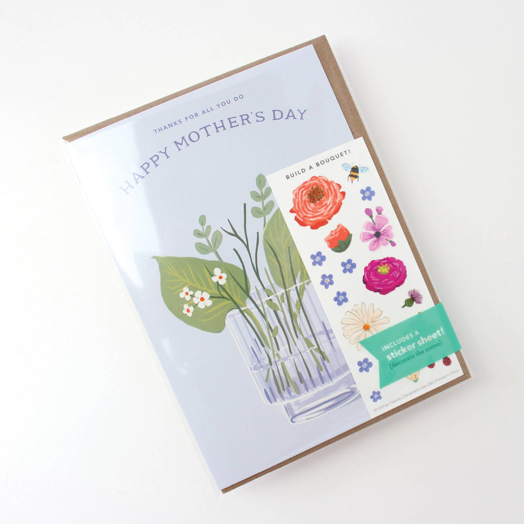 Mother's Day Bouquet Sticker Scene Greeting Card